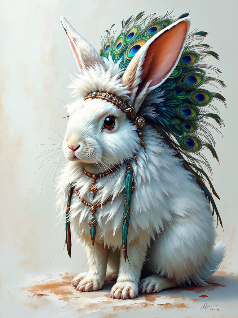 Rabbit in elaborate tribal