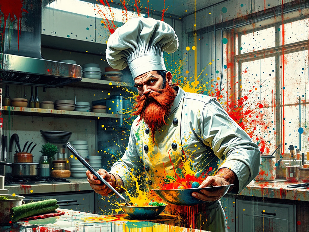 Chef in a colorful