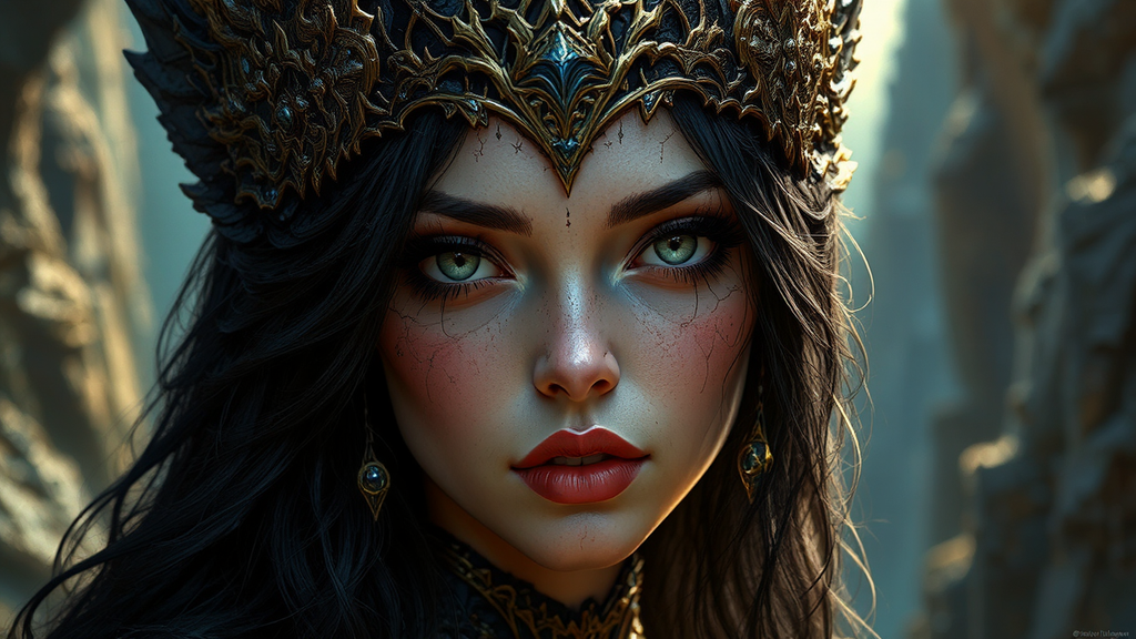 Byzantine-Gothic style female deity