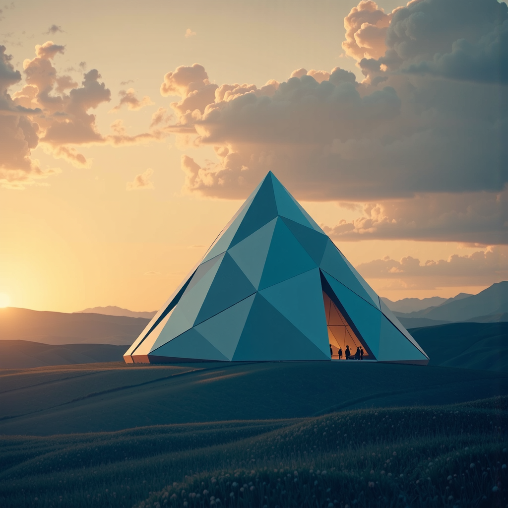 Geodesic landscape with metal