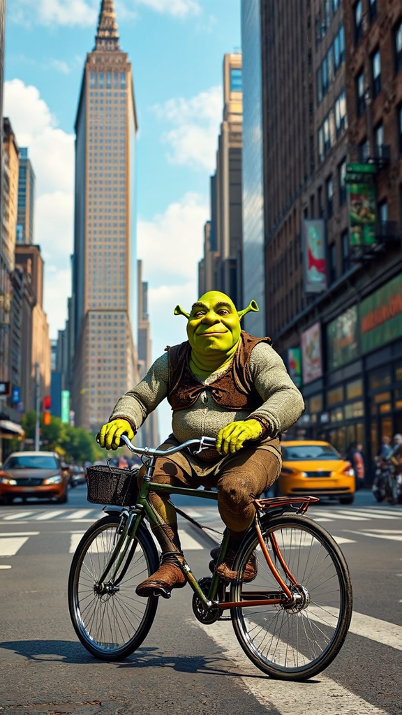 Ogre on bike in