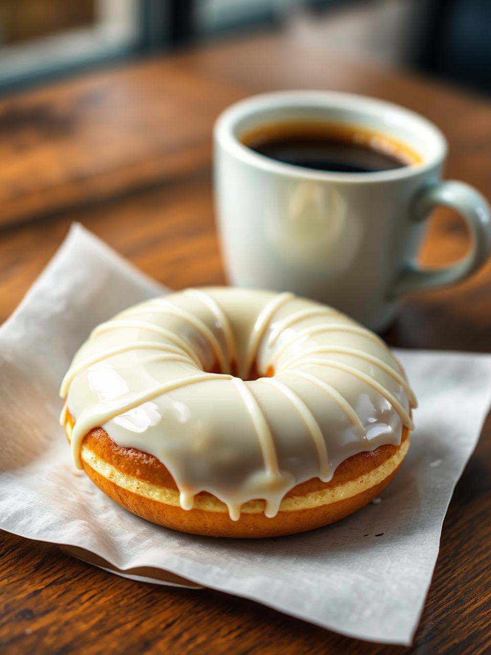 Donut with white chocolate