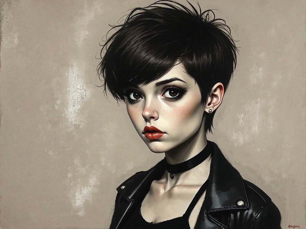 Emo portrait with dark