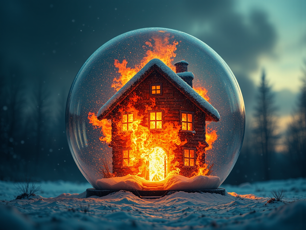 Giant fire in a