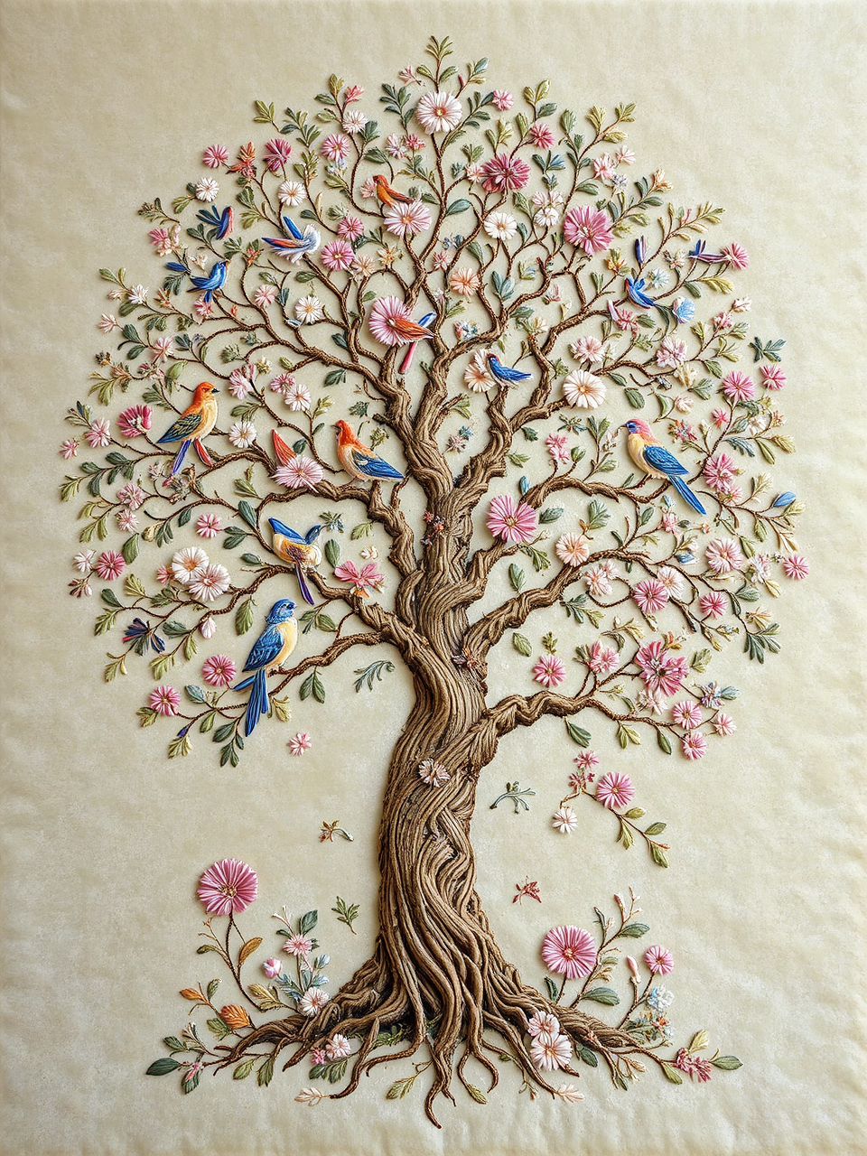 Tree of life embroidered