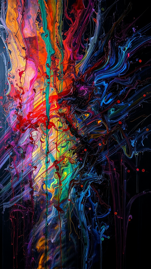 Colorful paint and birefringent