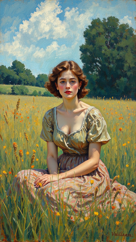 Woman Sitting in a
