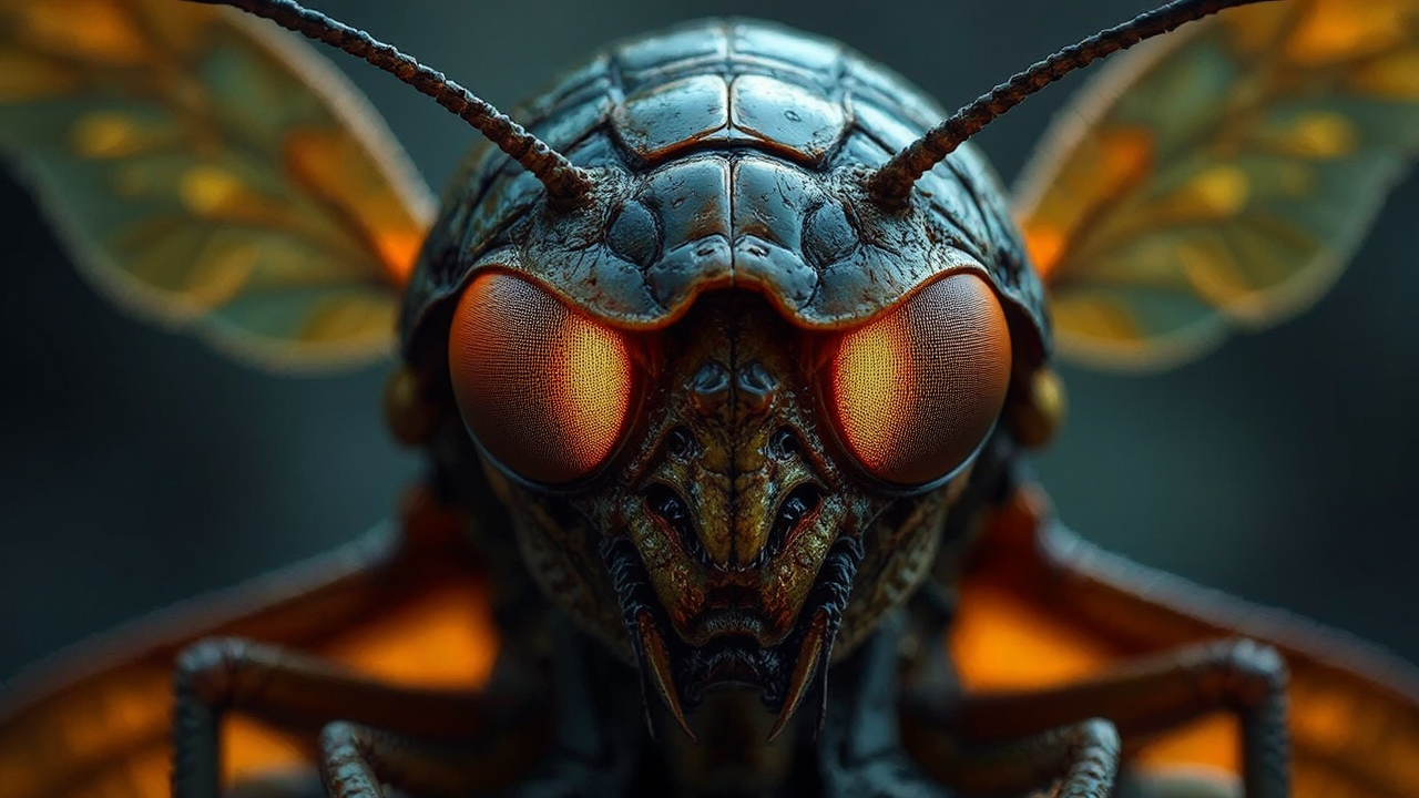 Human-Insect creature with glowing