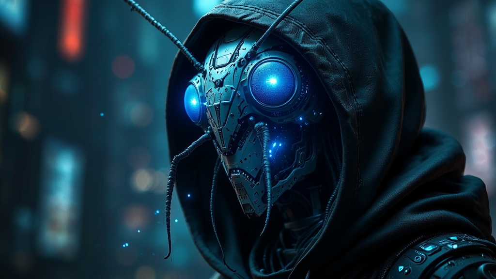 Cybernetic mosquito in dark