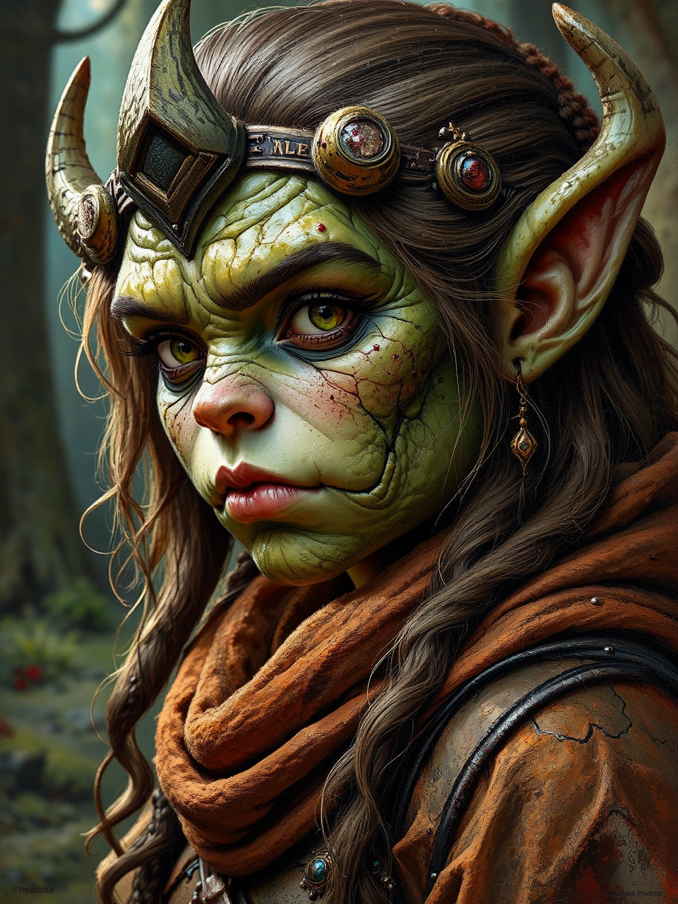 Girl ogre in fantasy