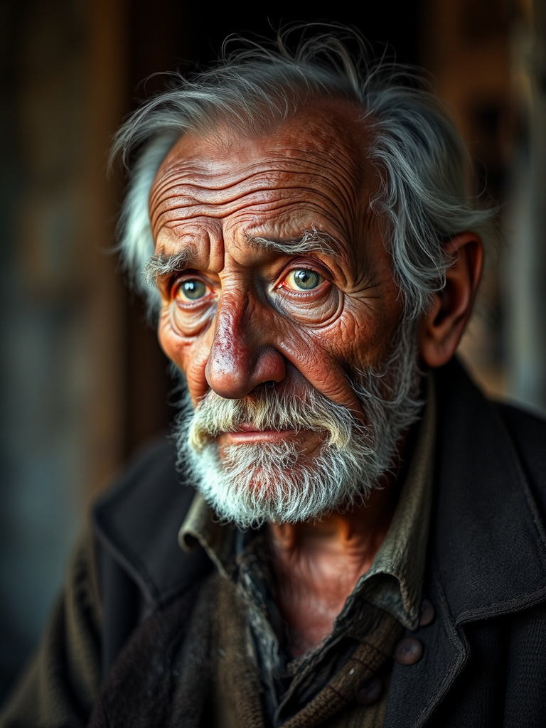 Old man with nostalgic