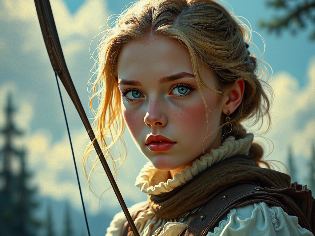 Young woman in archer's