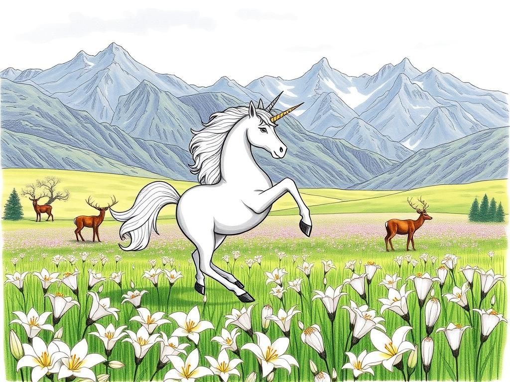 Unicorn Dancing in Lavender
