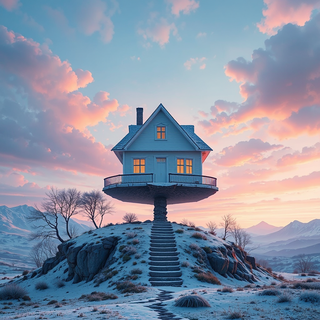 A levitating house in