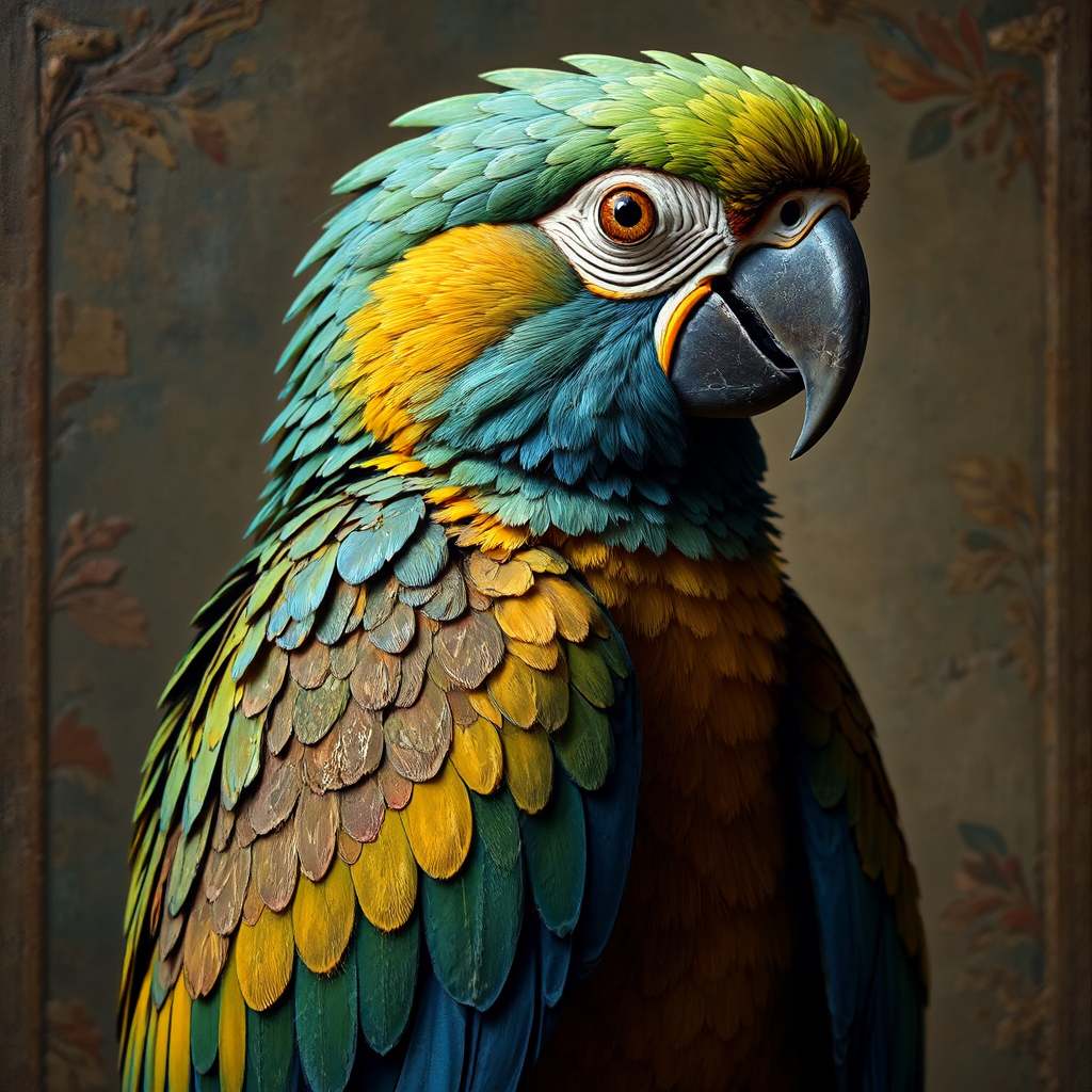 Majestic parrot in Renaissance
