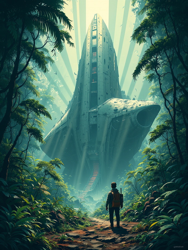 Abandoned alien spaceship in