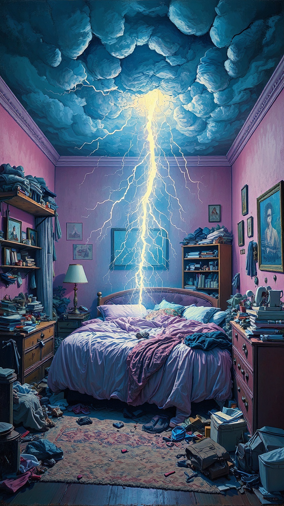 A bedroom with a