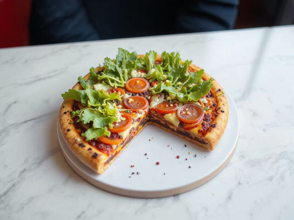 A creative burger-pizza hybrid