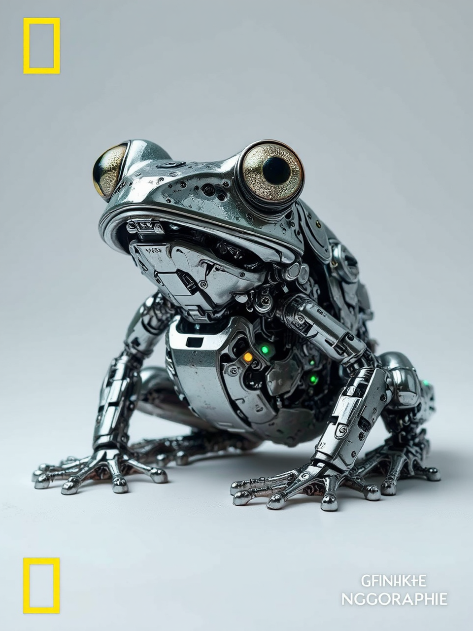 A metallic frog with
