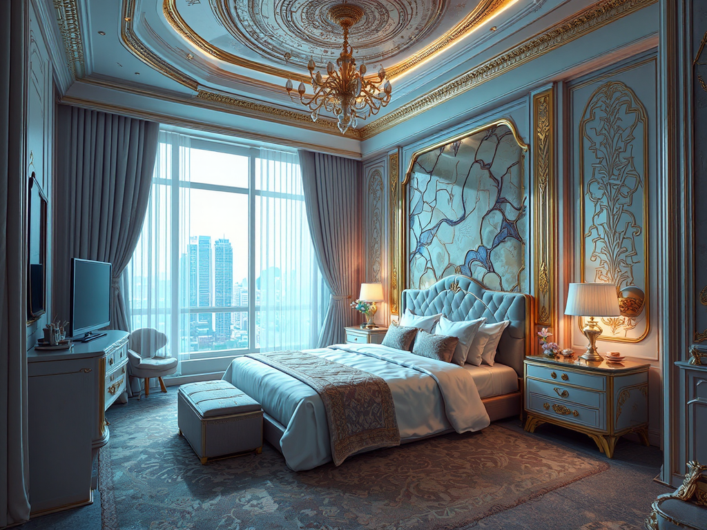 Hotel bedroom from the
