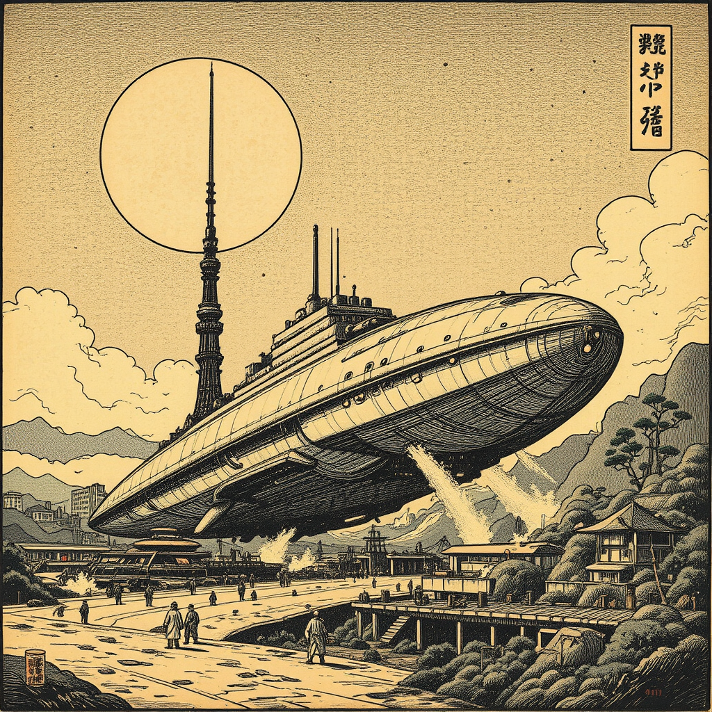 Spaceship lands in feudal