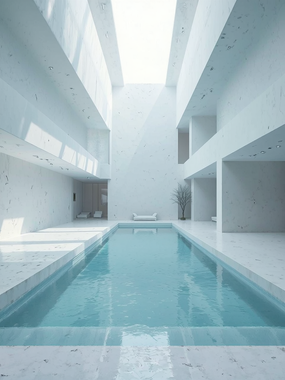 White Brutalist concrete house