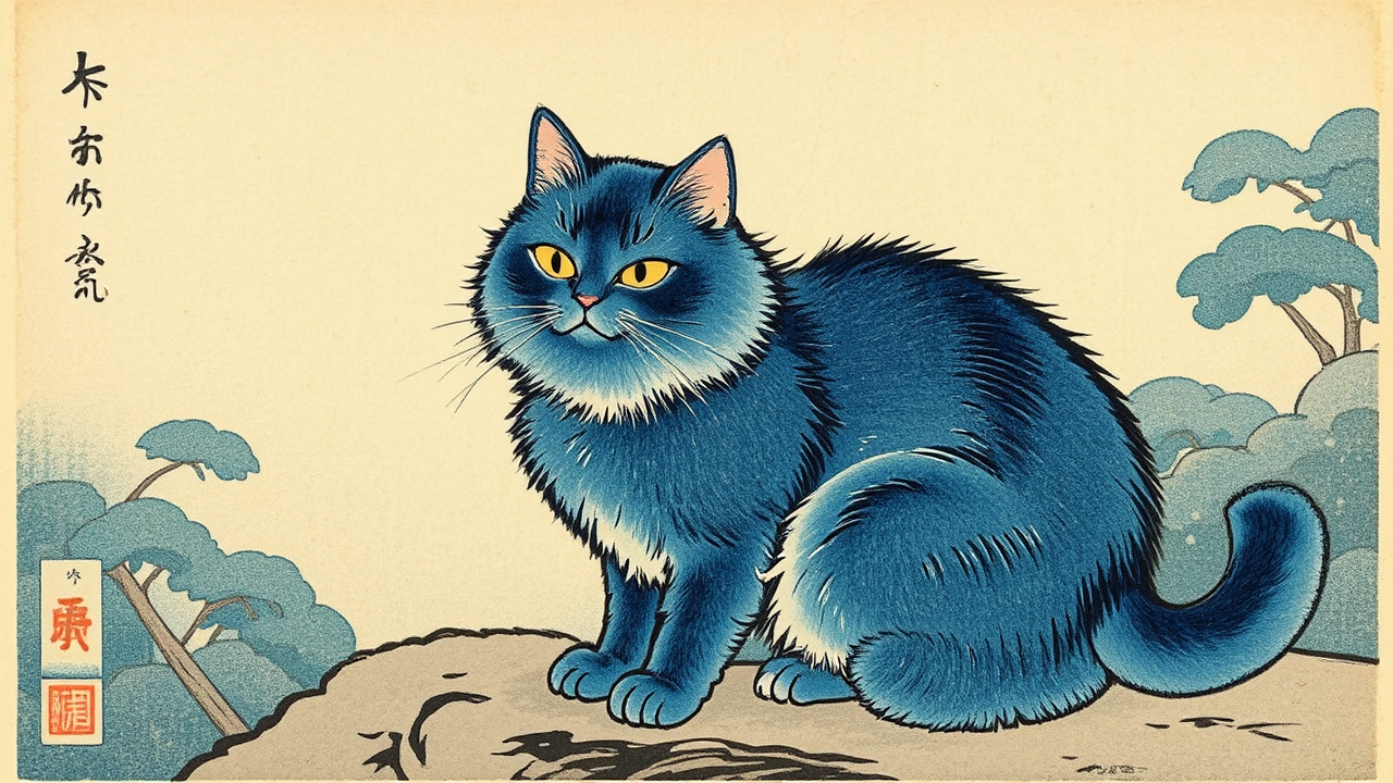 A Japanese blue cat