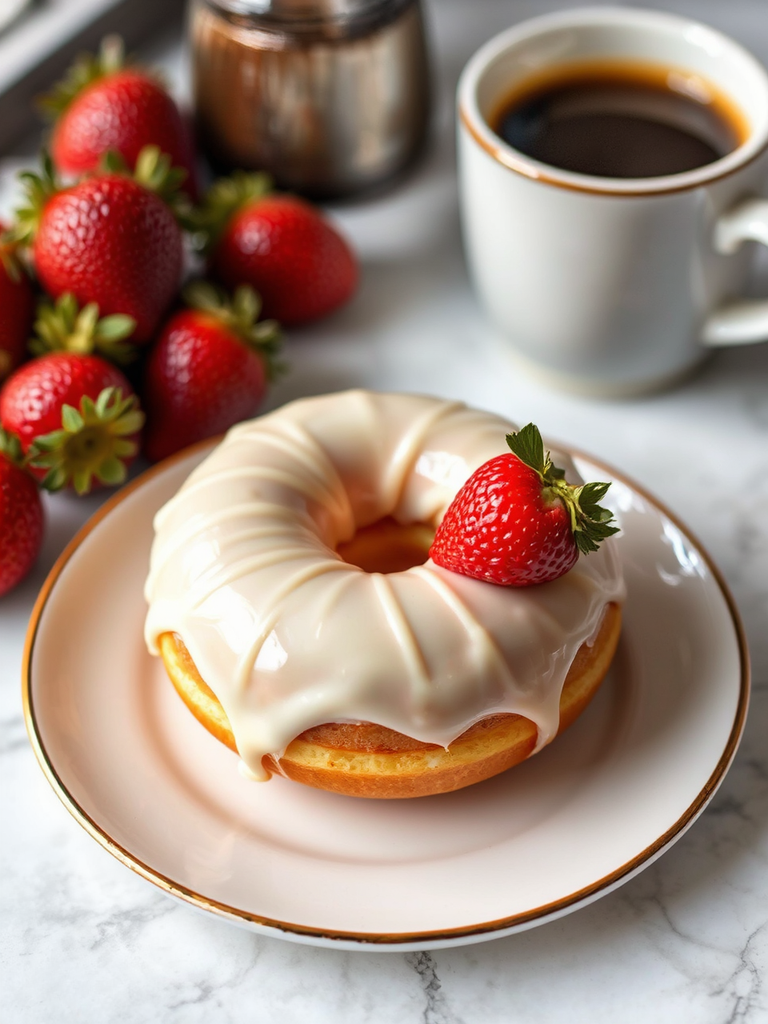 White chocolate glazed donut