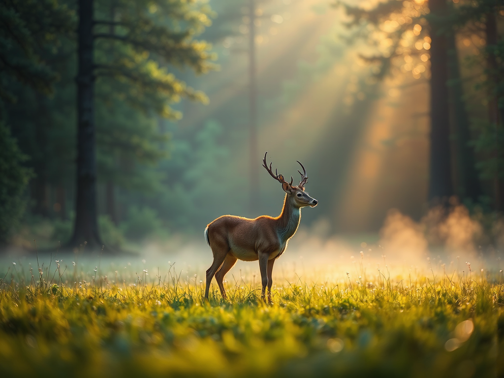 Lonely deer in a