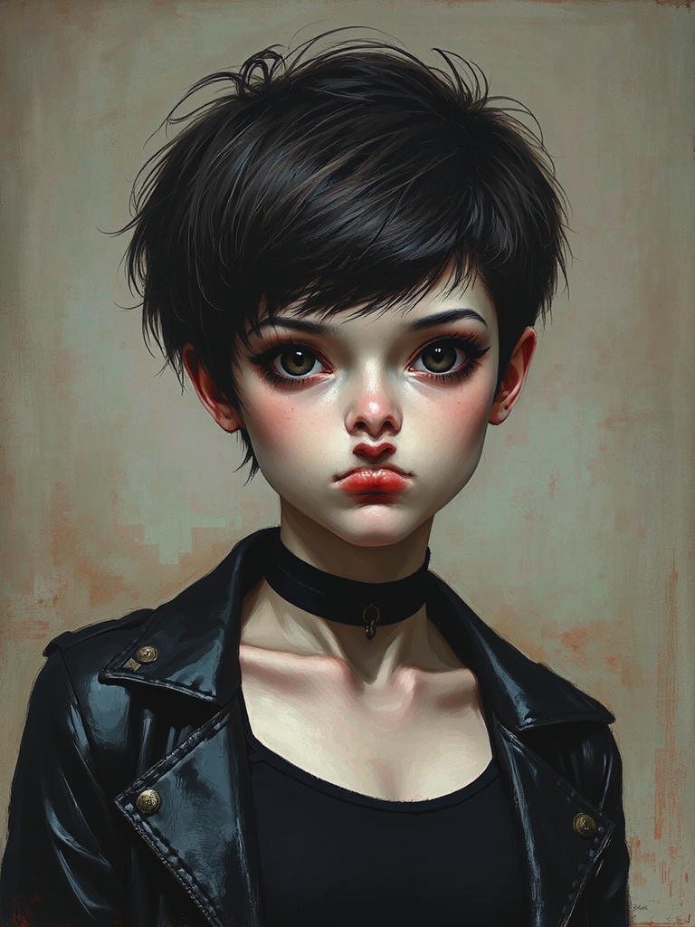 Young girl in dark