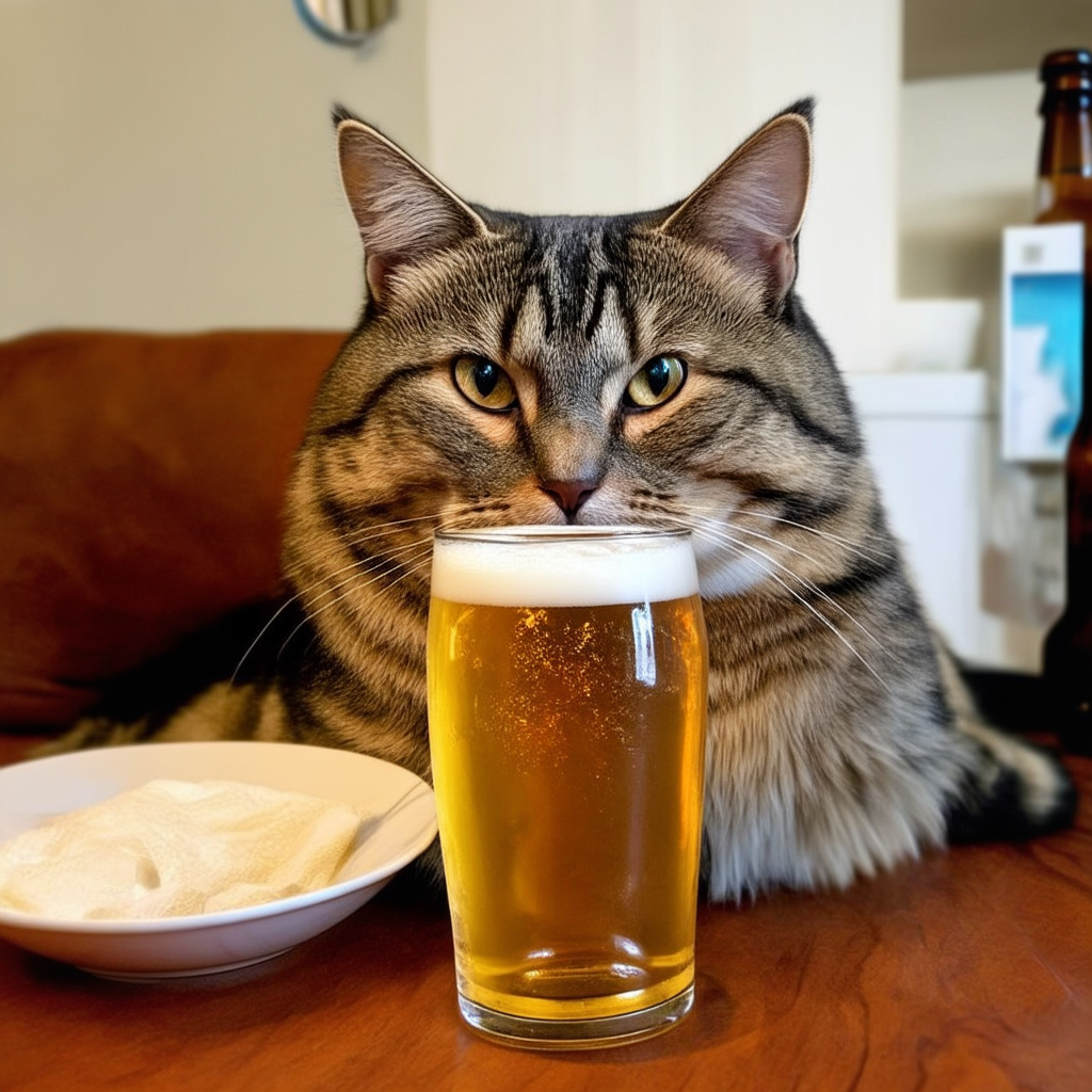 A cat drinking a