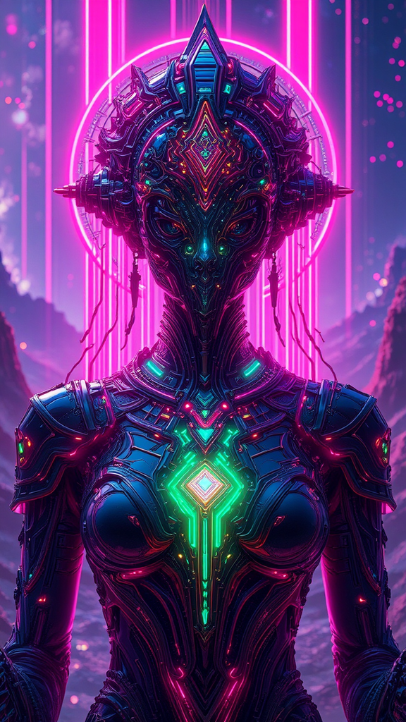 Sci-fi artwork with vibrant