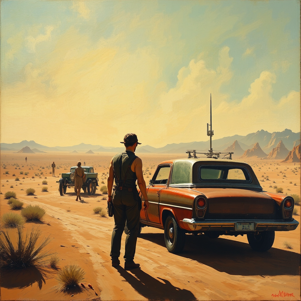 Post-apocalyptic desert landscapes with