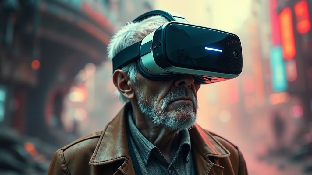 Old man in VR