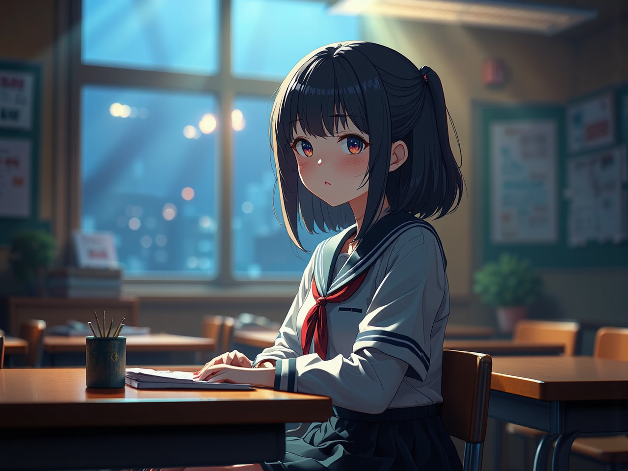 High school girl in