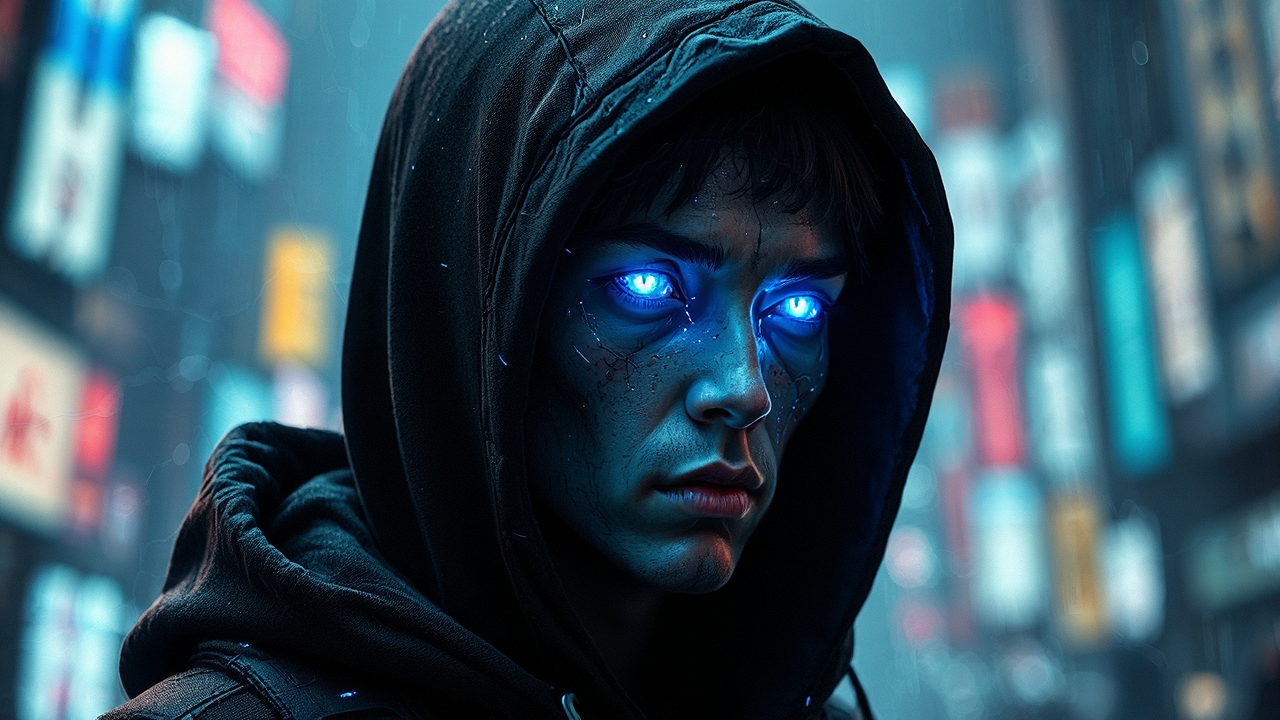 Worker in a futuristic