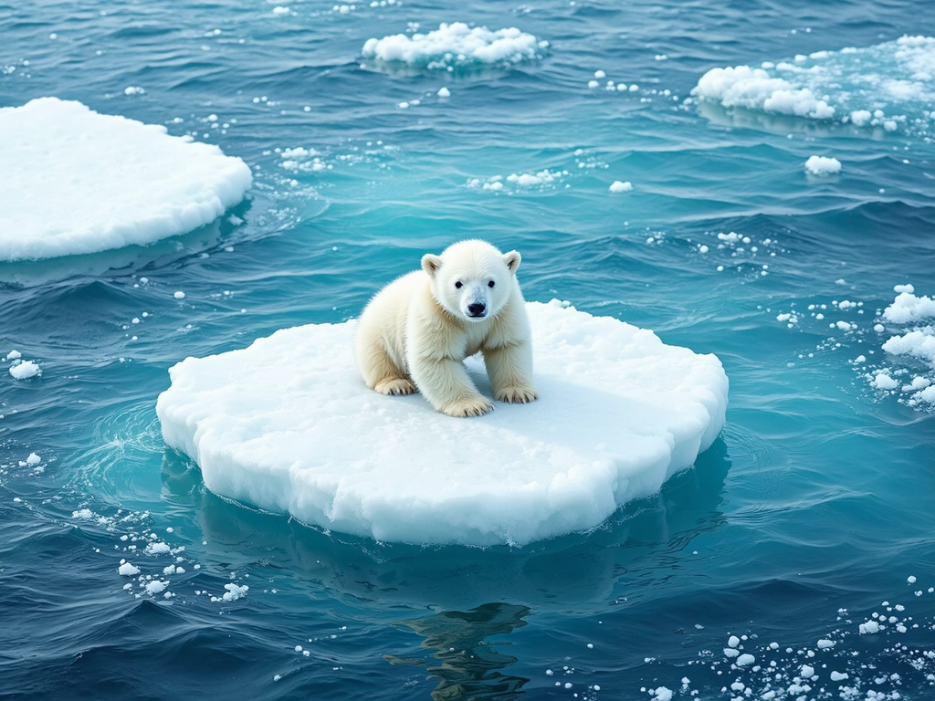 Polar bear cub on