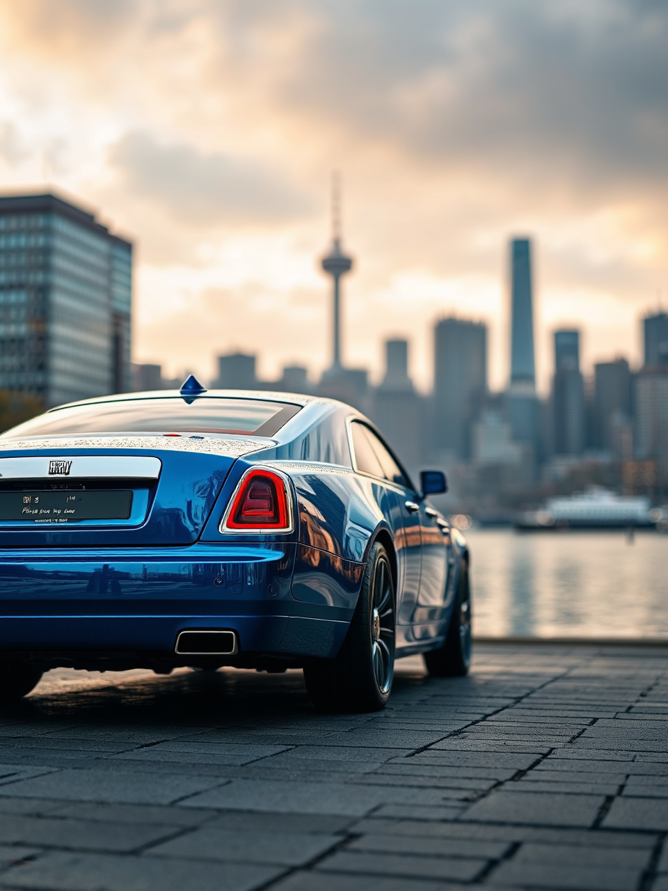 Metallic blue Rolls-Royce in