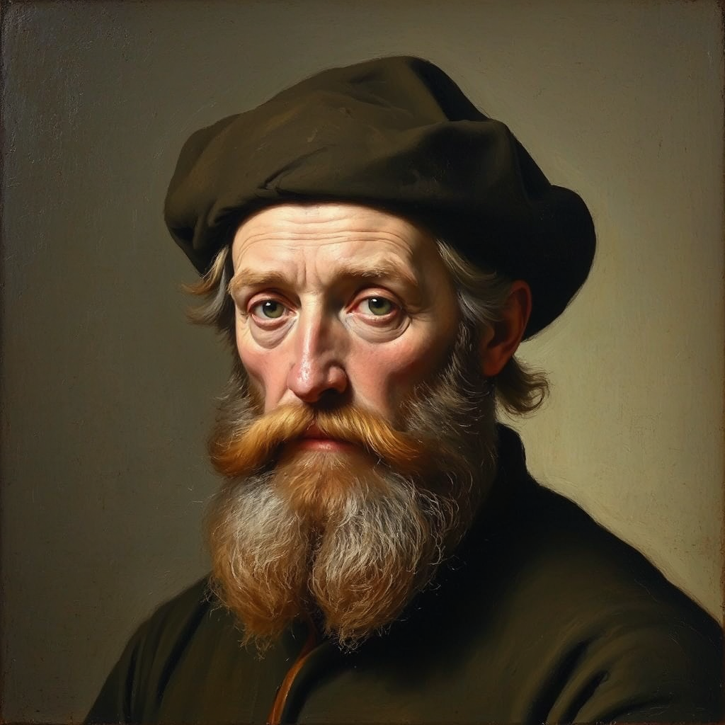Oil portrait painting of