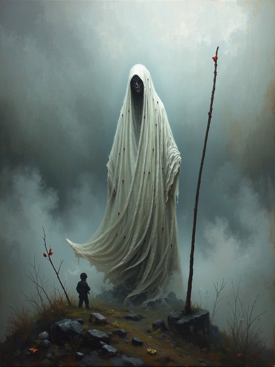 A ghostly figure in