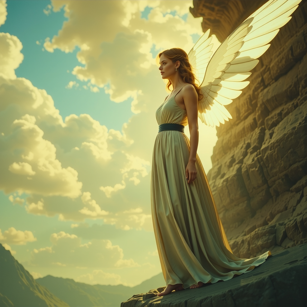 Woman in flowing white