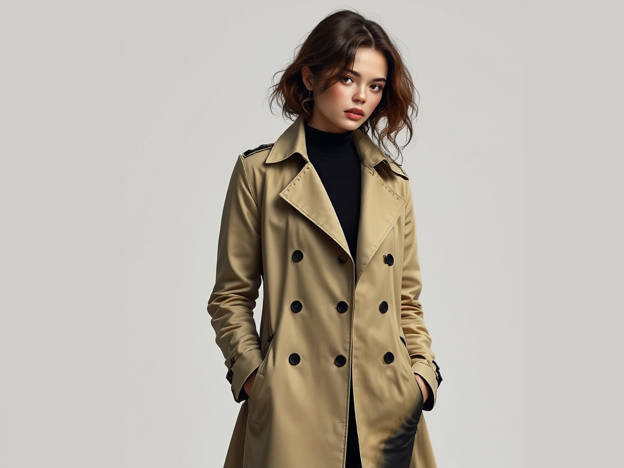 Woman in trench coat