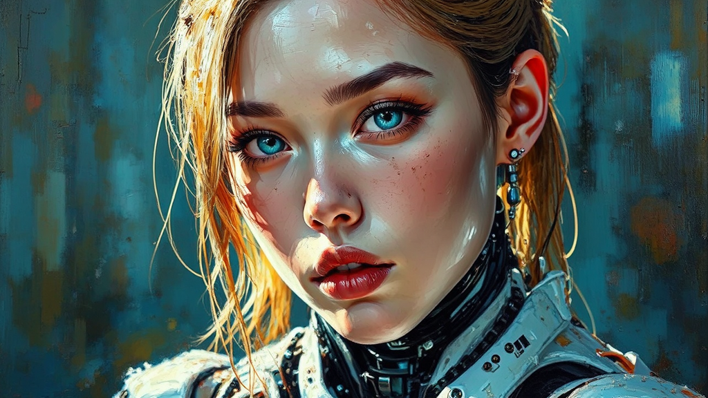 Cybernetic female in a