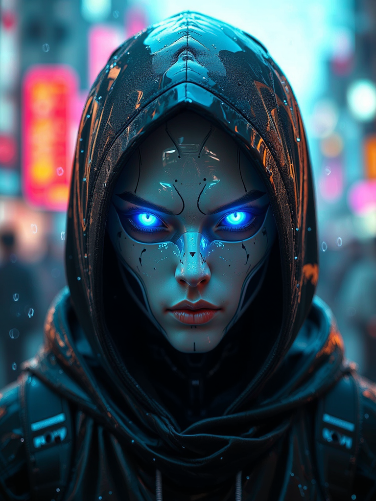 Dark-haired man in futuristic