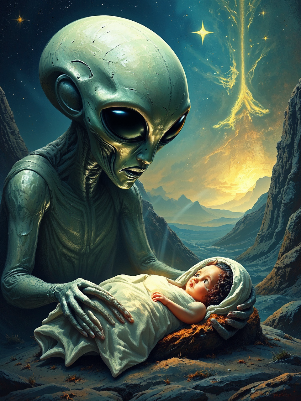 Alien depicted as Jesus