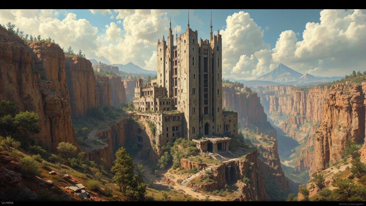 Abandoned futuristic city in