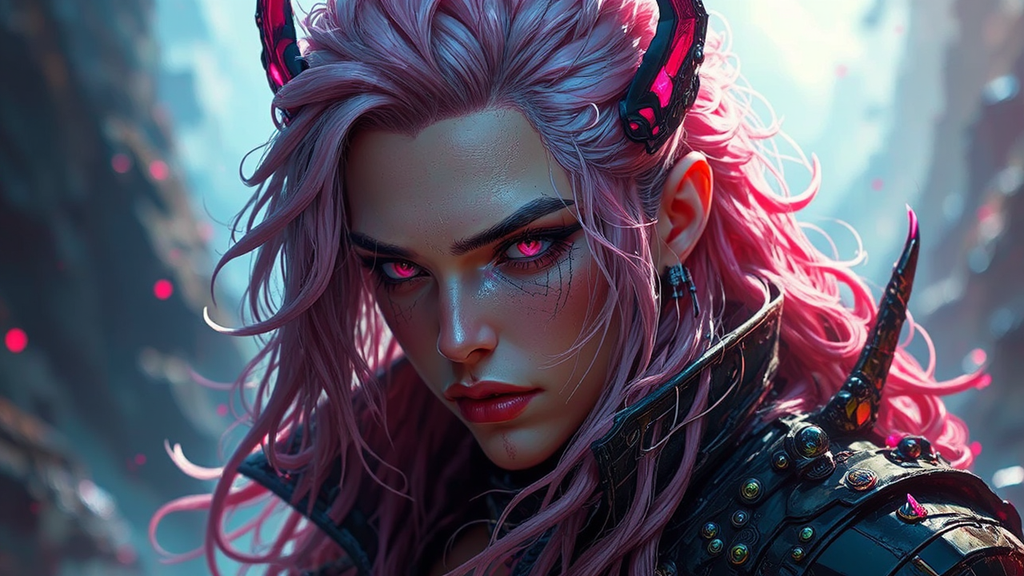 Cyberpunk character with a