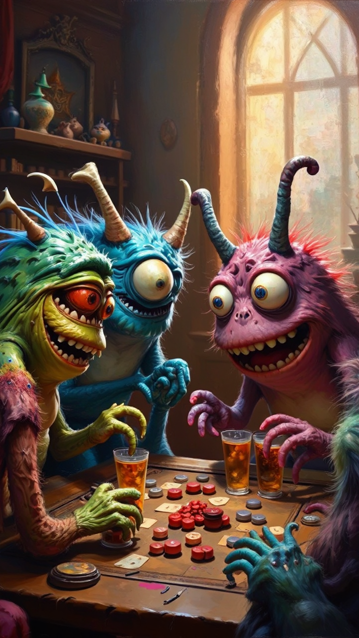 Monsters play colorful board