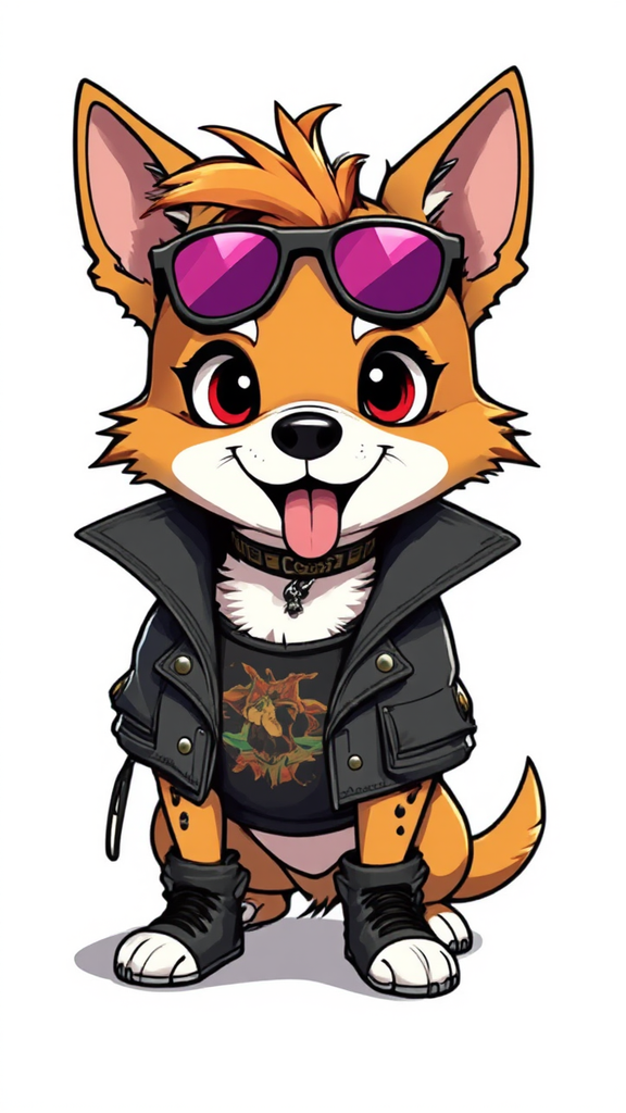 Cartoon anime style punk