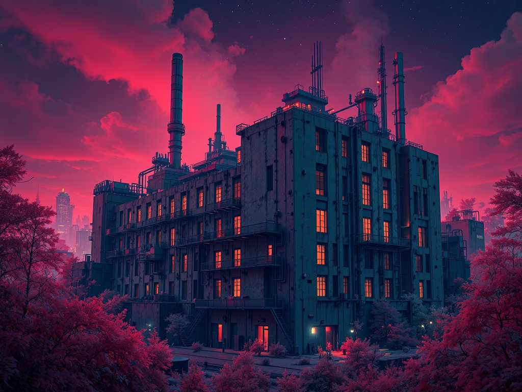 A nighttime urban architecture